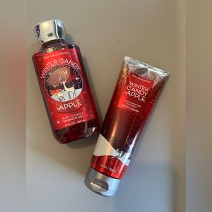 Bath and body Works winter candy apple lotion and bodywash new set 2